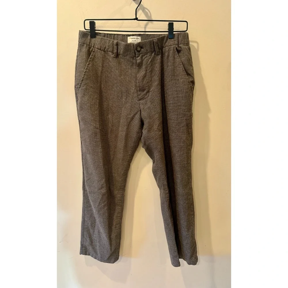 Marine Layer Saturday Slim Straight Houndstooth Chino Pants Sz S30 Classic $148